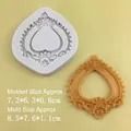 Stampo in silicone barocco per cornici in resina con perle e cuori decorativi - Cornice a Doppio Cuore