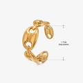 Anello a catena dorata regolabile con stella e luna in dimensione 1.7CM - Oro (Stile 029) / 1.7cm (Regolabile)