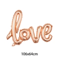 Rose gold Love script foil balloon 106x64cm for wedding and Valentine decor - Large Connected LOVE Rose Gold