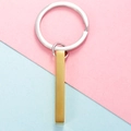 Portachiavi minimalista con barra rettangolare dorata in acciaio inossidabile opaco - Anello in Acciaio Barra Oro / Oro