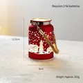 Red Christmas tree lantern lamp with snowflake cutouts, 12.5cm height, battery operated - Red Cup with Rope