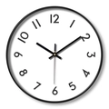 30cm minimalist round wall clock with black frame and white dial for home decor - Dial J Black Frame