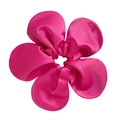 Oversized rose pink flower scrunchie with five satin petals and elastic hair tie - Rose Red