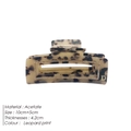 Leopard print acetate hair claw clip with crystal rhinestones and metal D detail - Khaki