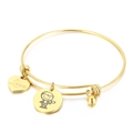 Bracciale regolabile in acciaio dorato con pendenti a cuore Love e bambino - Bambino (KB153309-Z) / Oro