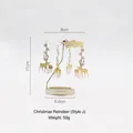 Golden Christmas Elk rotary candle holder with spinning fan and metal reindeer charms - 6.6CM Christmas Reindeer Style