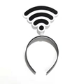 Close-up of funny black WiFi signal headband for Halloween and creative costume parties - Black WiFi