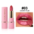 Shimmery moisturizing lipstick with fine glitter, cherry plum color shade for glossy lips. - Shimmer Lip Gloss #03