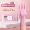 Pink nitrile disposable gloves with 12-inch long cuff for kitchen cleaning 30pcs - 30 Pink 12-inch M Size Pieces