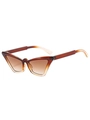 Retro cat-eye zonnebril met doorschijnend donkerbruin montuur en bruine gradiënt glazen - Gradiënt Thee Frame Thee Lenzen
