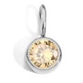 Champagne crystal birthstone pendant with 8mm silver bezel setting for DIY jewelry - Silver - November Light Yellow