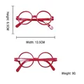 Red plastic round oversized eyeglass frames for Christmas and party cosplay, 13.5cm wide - Red Round Frame