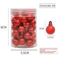 Red electroplated 1.5cm mini Christmas ball ornaments in a clear storage cylinder - Red