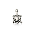 Antique silver turtle charm in zinc alloy with detailed vintage sea animal design - 1Pc Antique Silver Turtle 9x20mm