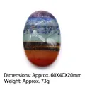 Oval seven chakra crystal stone with layered natural minerals for healing therapy - Large Oval Piece