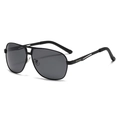 Occhiali da sole aviator da uomo con montatura in metallo nero e lenti grigie polarizzate - Lente polarizzata / Montatura Nera Lente Grigio Nero