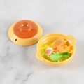 Miniature play food ramen toy in yellow pot with noodles and realistic garnishes - 4.5cmx2.5cm / Abalone Casserole Noodle