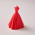 Elegant red ball gown scented candle featuring intricate lace patterns and fabric textures - Red [Rose]