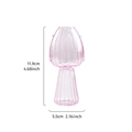 Pink mushroom-shaped glass vase for flowers with size dimensions of 11.9cm height - Glass Granule Mushroom - Pink