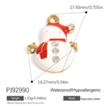 Enameled stainless steel snowman pendant with red scarf and sparkling rhinestones - Rhinestone Snowman Pendant (PJ92990)