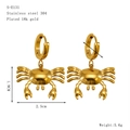 Kreative Krabbenohrringe aus 18k vergoldetem Edelstahl, Größe 1,9cm x 2,5cm für Damen - Krabbenanhänger-Stil (S-E131)