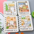A7 mini spiral notebook set featuring cute cartoon bears on covers for office and study - Struggle Bear