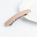 Minimalist light coffee spring hair clip with smooth glossy finish on white background - Square Style / Glossy Nude Pink