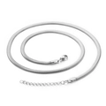 Collier élégant en maille serpent argentée avec fermoir mousqueton ajustable - 4mm Large - 550mm Long (KN197029-Z)