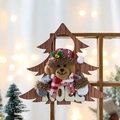 Close-up of wooden Christmas tree door hanger with plush bear and Noel greeting - Bear Style