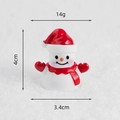 Miniatur-Weihnachtsschneemann aus Harz mit rotem Hut und Schal, Größe 4cm x 3,4cm - Roter Hut Schneemann