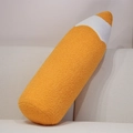 Orange pencil plush pillow in soft sherpa fabric on a cozy cream sofa interior - 70cm(0.75kg) / Yellow Teddy Fleece Style