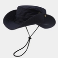 Détail du chapeau de soleil bleu marine en tissu ripstop avec mentonnière ajustable - M (56-58cm) / Bleu marine