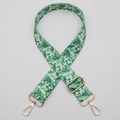 Adjustable wide replacement bag strap with green tropical palm leaf print and gold hooks - No.631 Green Plant Pattern - Gold Hook