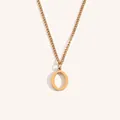 Minimalist 18k gold letter O pendant necklace with sleek curb chain for women - Gold O