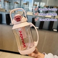 Light pink large capacity sports water bottle with tea infuser and handle for fitness - Lotus Pink PC Version