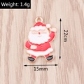 Santa Claus enamel alloy charm for Christmas DIY jewelry making, 15mm red and gold pendant - Mini Santa Claus (YD1322)