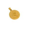 18K vergoldeter Skorpion-Sternzeichen-Anhänger mit Reliefgravur und Skorpion-Symbol - Skorpion