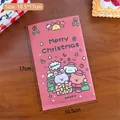 Busta regalo rossa con animali natalizi e stampa Merry Christmas 10,5x17cm - 1# Festa di Natale (Rosso)