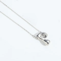 Polished silver balloon initial P pendant necklace with a minimalist glossy chain - Letter P