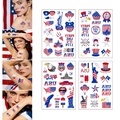 Waterproof USA Independence Day temporary tattoos featuring stars, stripes and eagle designs - Independence Day Set (FX001-004)