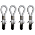 Set di 4 clip per asciugamani in corda di cotone bianco con morsetti in metallo - Saia spessa Bianco latte