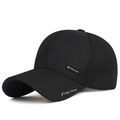 Klassische schwarze Baseballkappe mit Ding Han-Stickerei und seitlichem Logo-Etikett - Verstellbar / Schwarz