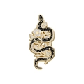 Broche de serpiente en esmalte negro con estrellas doradas y detalles de flores blancas - Estilo Serpiente Entrelazada Con Flores (xz9564)