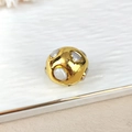 Irregular golden spherical jewelry accessory featuring inlaid white freshwater pearls - Gold Spherical Inlaid Pearls