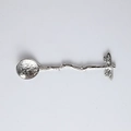 Cuillère rétro en métal argenté martelé avec manche en branche de libellule pour desserts - Manche Droit Libellule / Argenté