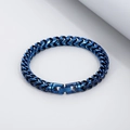 Pulsera de cadena de hueso de dragón azul en acero inoxidable con cierre de metal pulido - 8mm / Azul (KB169618-KFC)