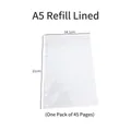 A5-formaat gelinieerd papier met 6 gaten voor DIY-notitieboekjes, 45 vel per pak - A5 Gelinieerd Navulling 45 Vel / Wit