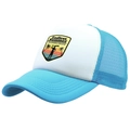Blue and white trucker hat with Endless Summer surfing print and breathable mesh back - Adult Free Size (58cm Adjustable) / Sky Blue