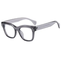Square translucent grey tortoiseshell sunglasses for women with thick frames and premium finish - Transparent Grey Anti-Blue