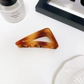 Minimalist triangular hair claw clip in tortoiseshell finish for elegant styling - Tortoiseshell
